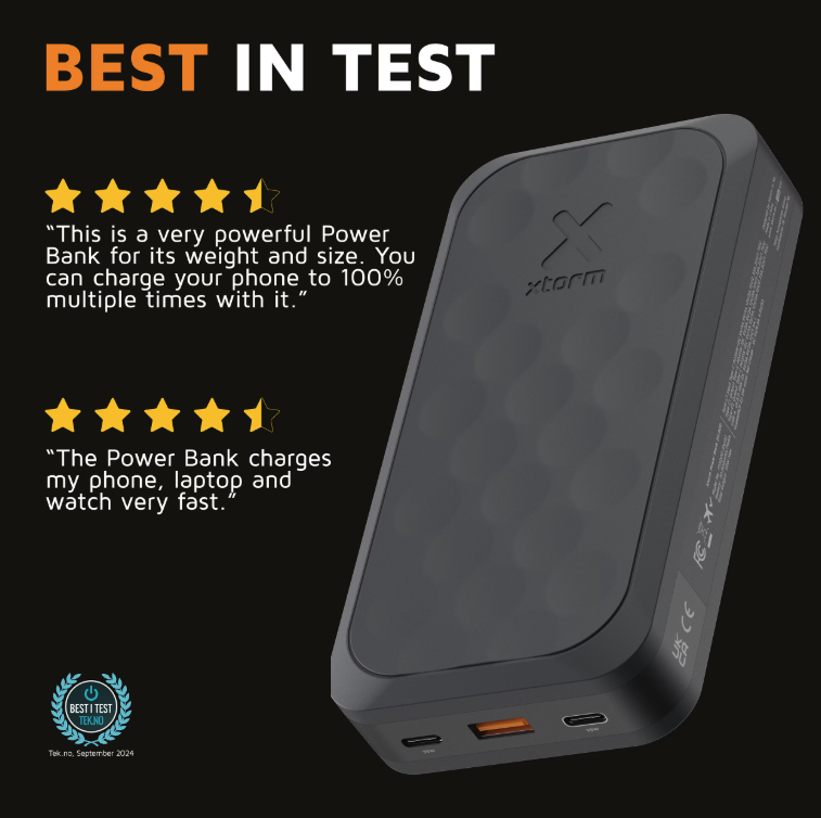 (67W) 27000mAh Fuel Series 5 Dual USB C / USB A Powerbank Power Delivery Ladegerät (FS5271) Midnight Black