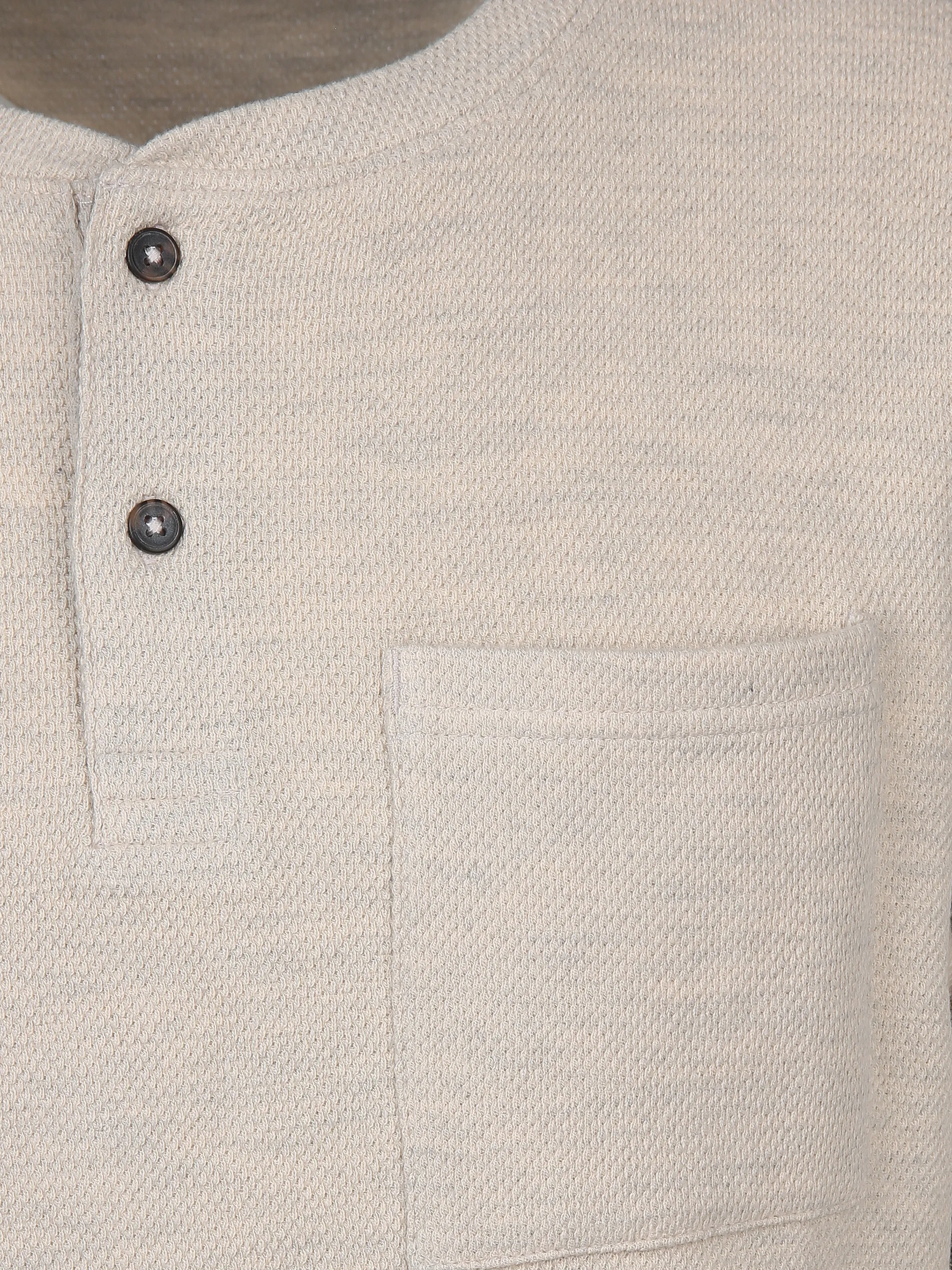 Herren Struktur Henleyshirt