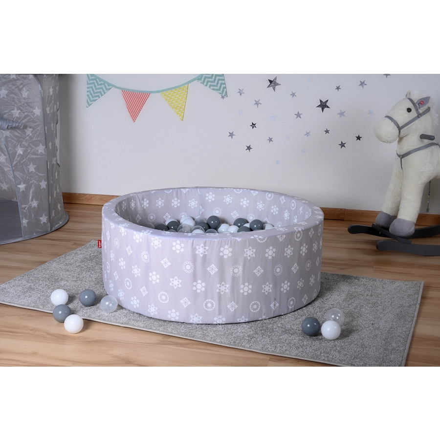 knorr toys® Bällebad soft - Royal grey - 300 balls greywhitetransparent grau