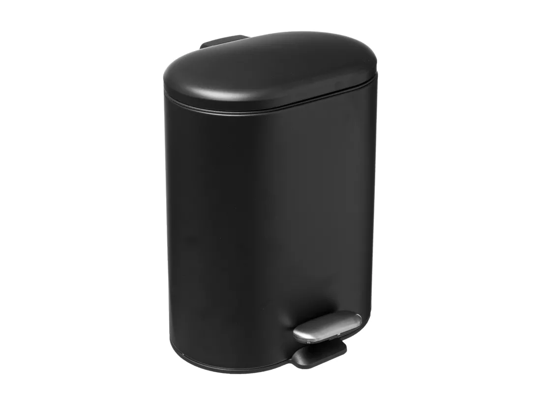 WELL HOME - Seau à pédale inox Siliflex 6 L noir