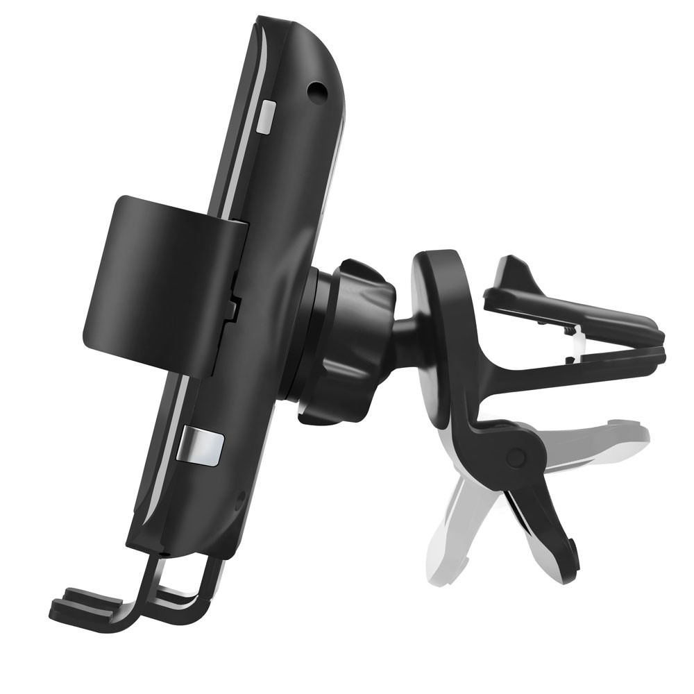 (10W) Qi Wireless Fast Charge Auto KFZ Halterung (C18) Ladegerät   Lüftungsgitter Befestigung mit Automatik Infrarotsensor - Schwarz