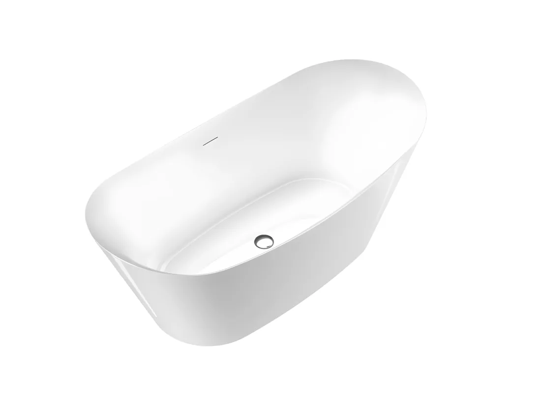 Baignoire îlot design ovale PALMA blanche 170 cm Mat