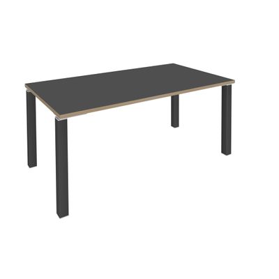 Bureau droit EXPRIM - L140 cm - Plateau imitation carbone chant Chêne clair - Pieds carbone