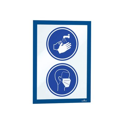 Durable Duraframe - 2 Cadres d'affichage adhésif - A4 - bleu
