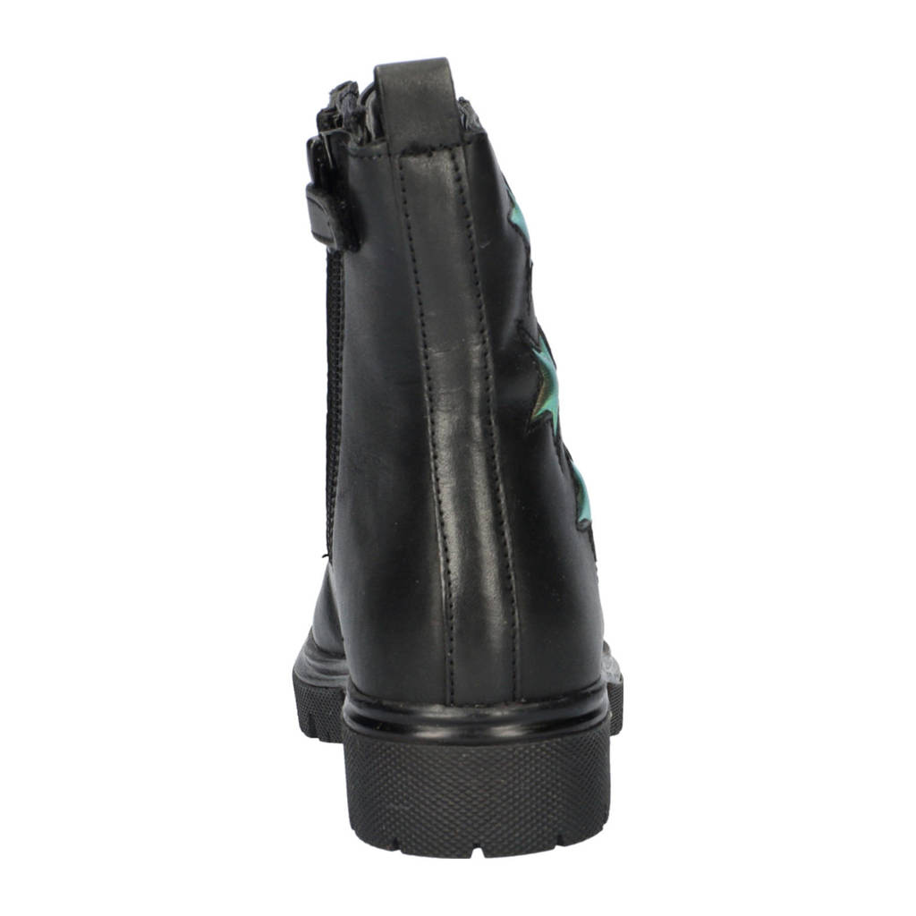 Nelson Kids leren veterboots zwart