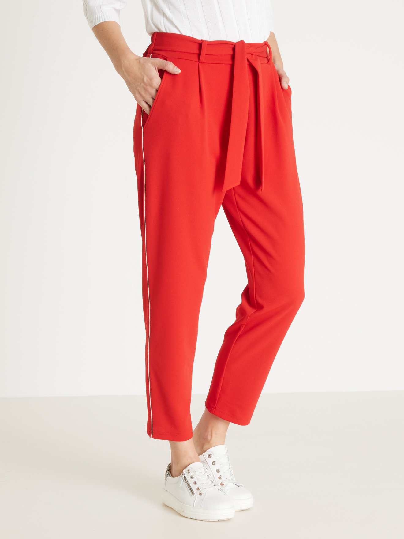 Pantalon raccourci élastiqué