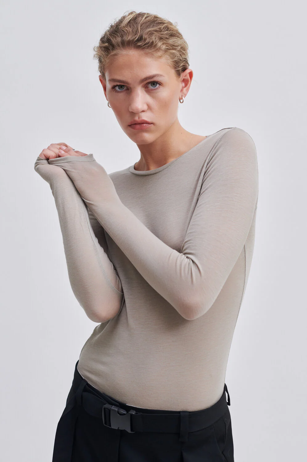 Second Female  Matima O-Neck langærmet t-shirt - Roasted Cashew