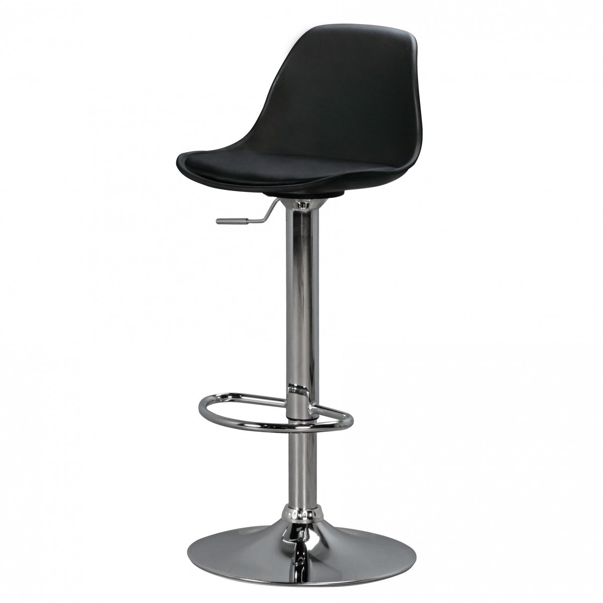 Barhocker - schwarz - Lederoptik