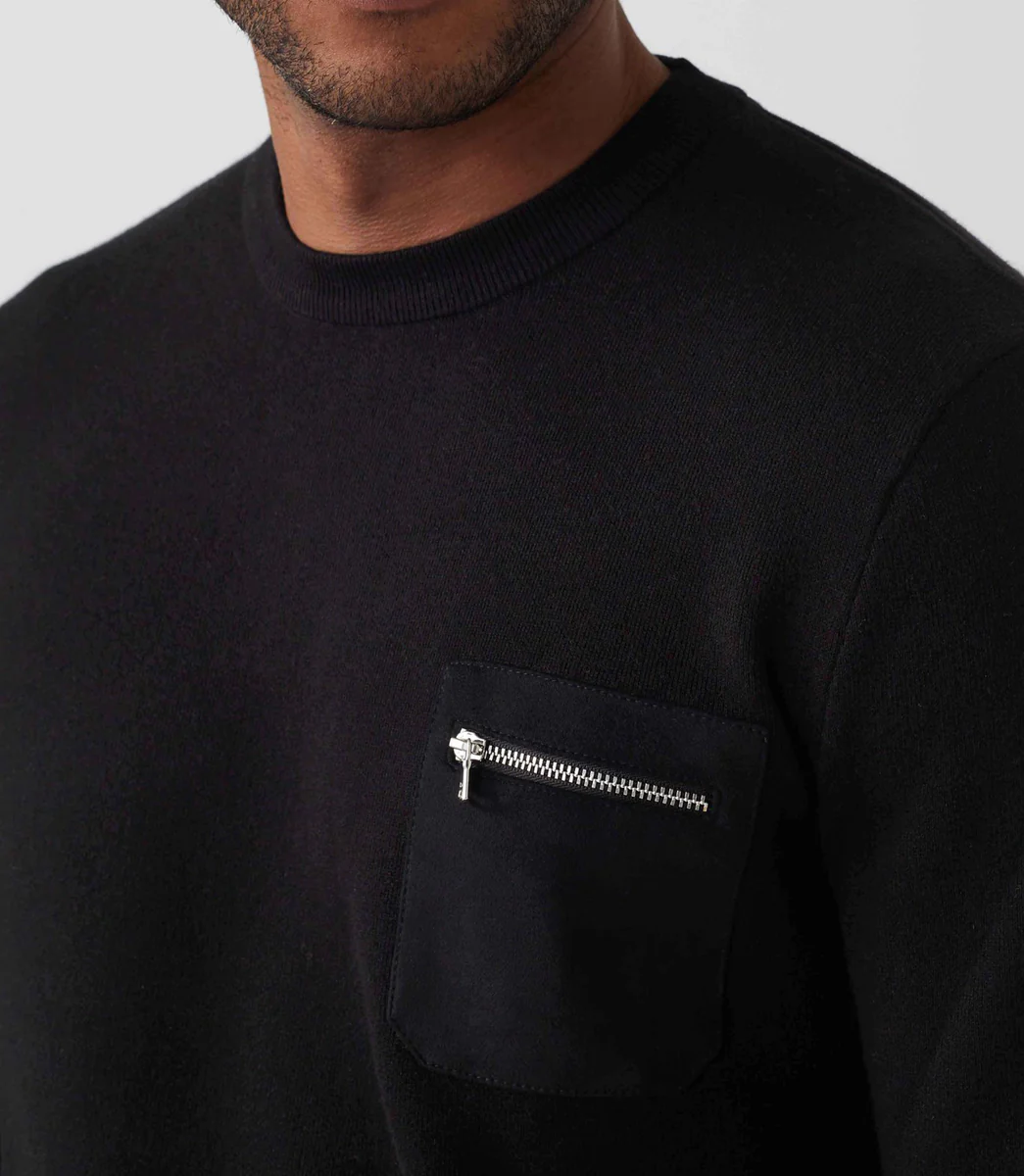 Pull col rond noir 