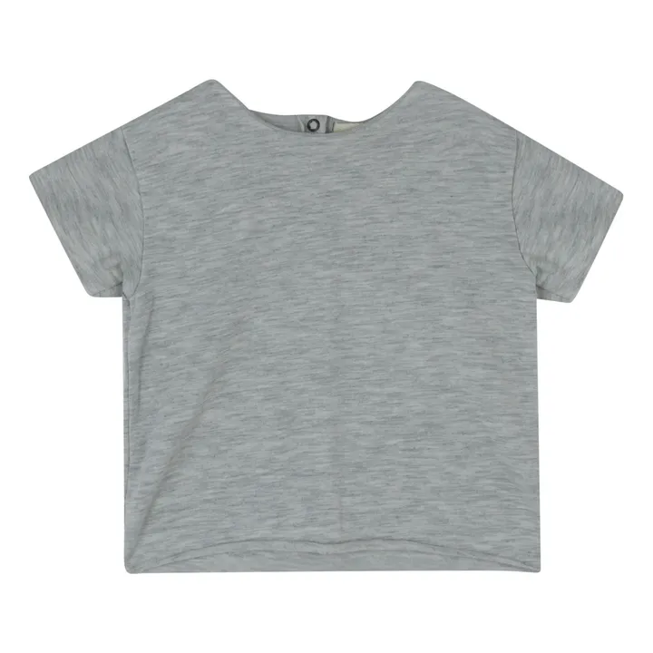 Babe & Tess T-Shirt Boutonné Dos | Gris chiné