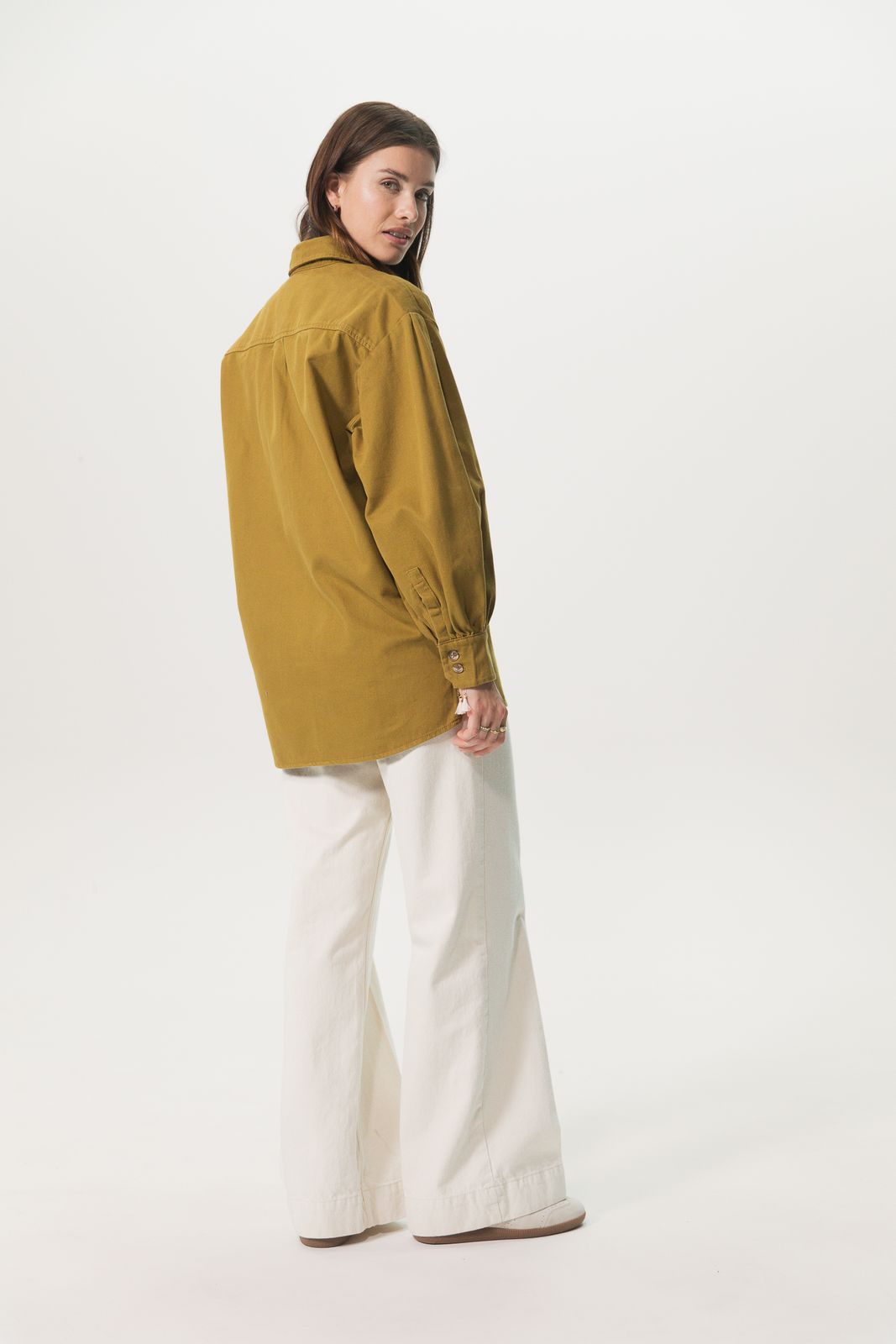 Mosterd groen overshirt jasje