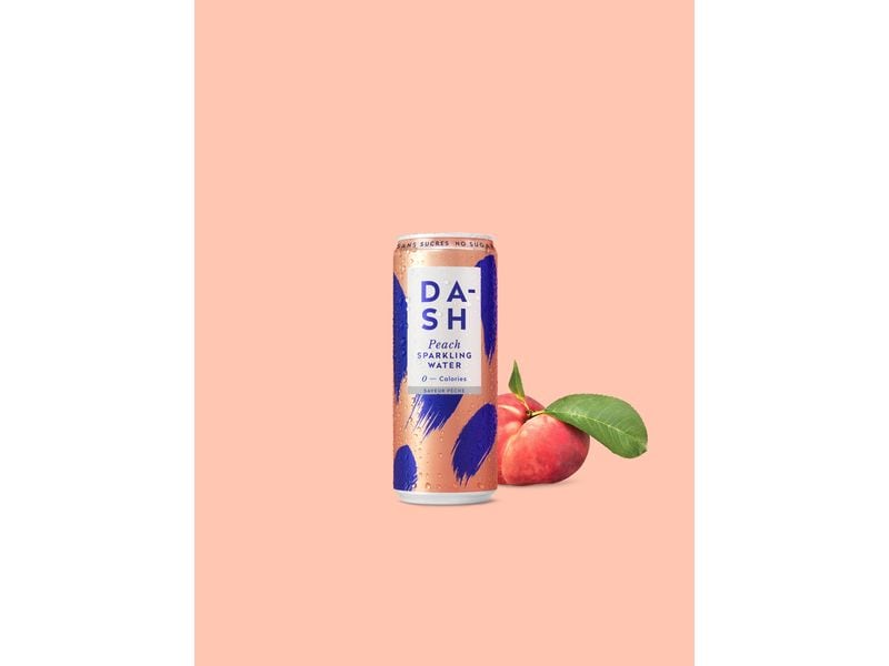 Dash Water Soft-Drinks Sparkling Peach 12 x 0.33 l Kohlensäurehaltiges Erfrischungsgetränk mit Pfirsichgeschmack