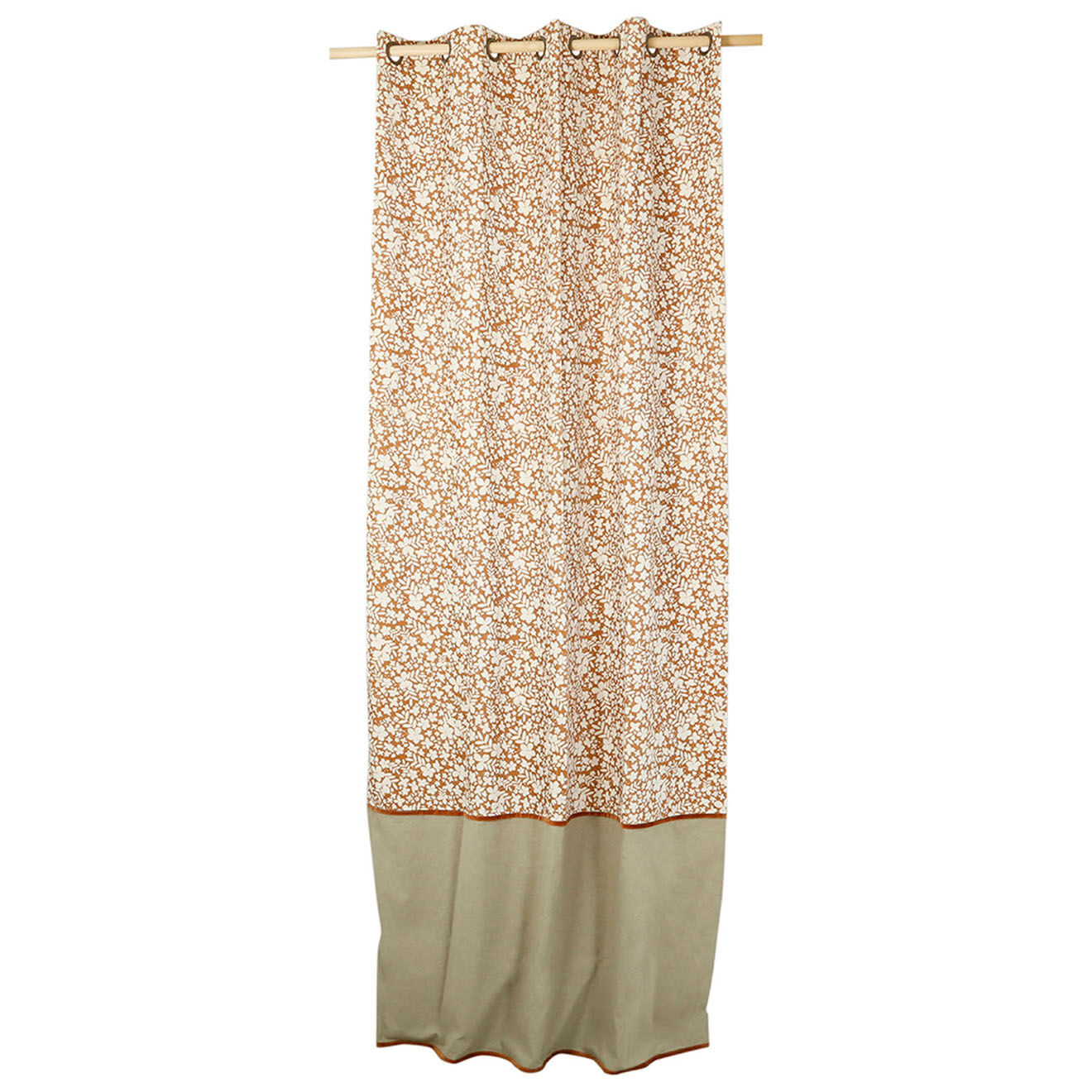 Comptoir de Famille Rideau en Velours Fleurise terracotta - 140x270 cm