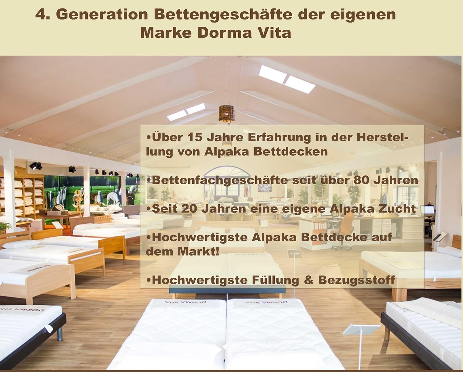 Alpaka Bettdecke Ganzjahresdecke, Premium Line, 100% Baby Alpaka Füllung (1785g), Bezugsstoff: 200er Baumwollbatist, Temperaturregulierend, 220x240cm, Ideal für das ganze Jahr