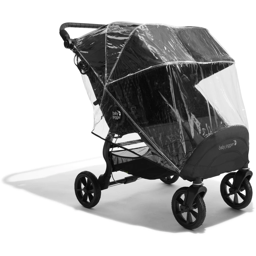 baby jogger Geschwisterwagen City Mini GT2 Double Jet schwarz inklusive Babywanne Mini GT2 Double, 1 x Sicherheitsbügel und Wetterschutz