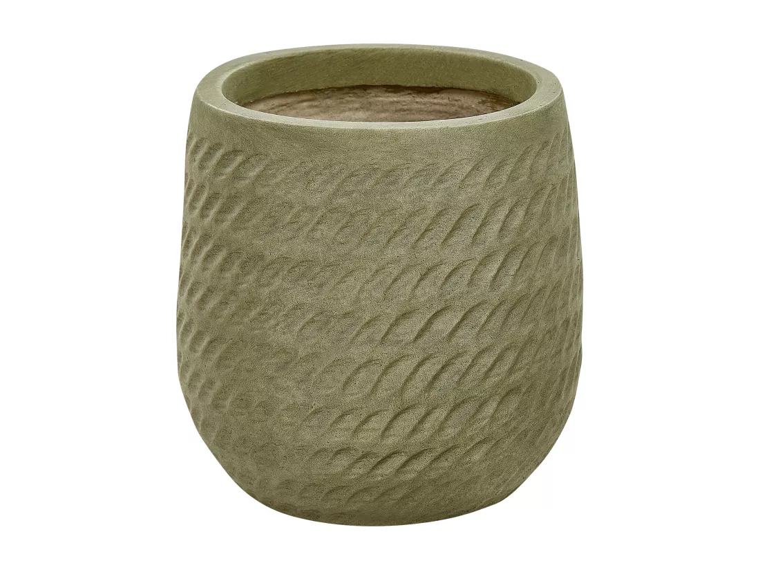 Cache-pot LIVADIA Pierre 19 cm Vert olive