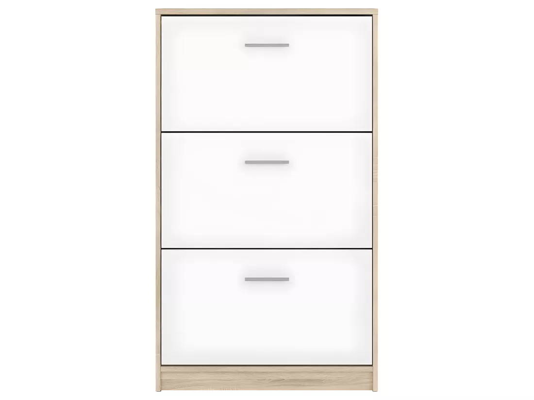 Meuble chaussures 3 portes Ewen Bois et Blanc