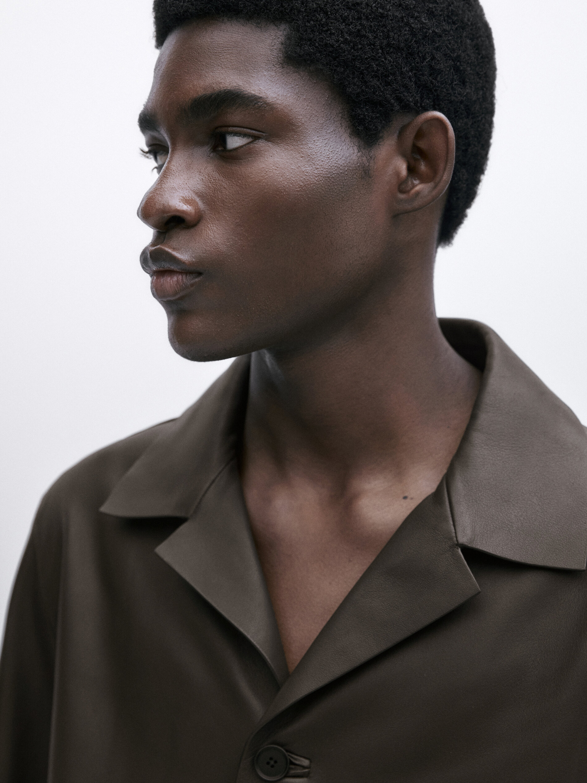 Sobrecamisa piel napa -Studio - DARK TOASTADO