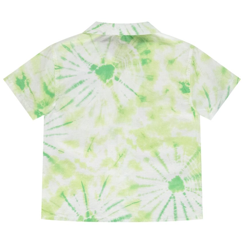 Chemise manches courtes effet tie and dye pour garçon - Blanc