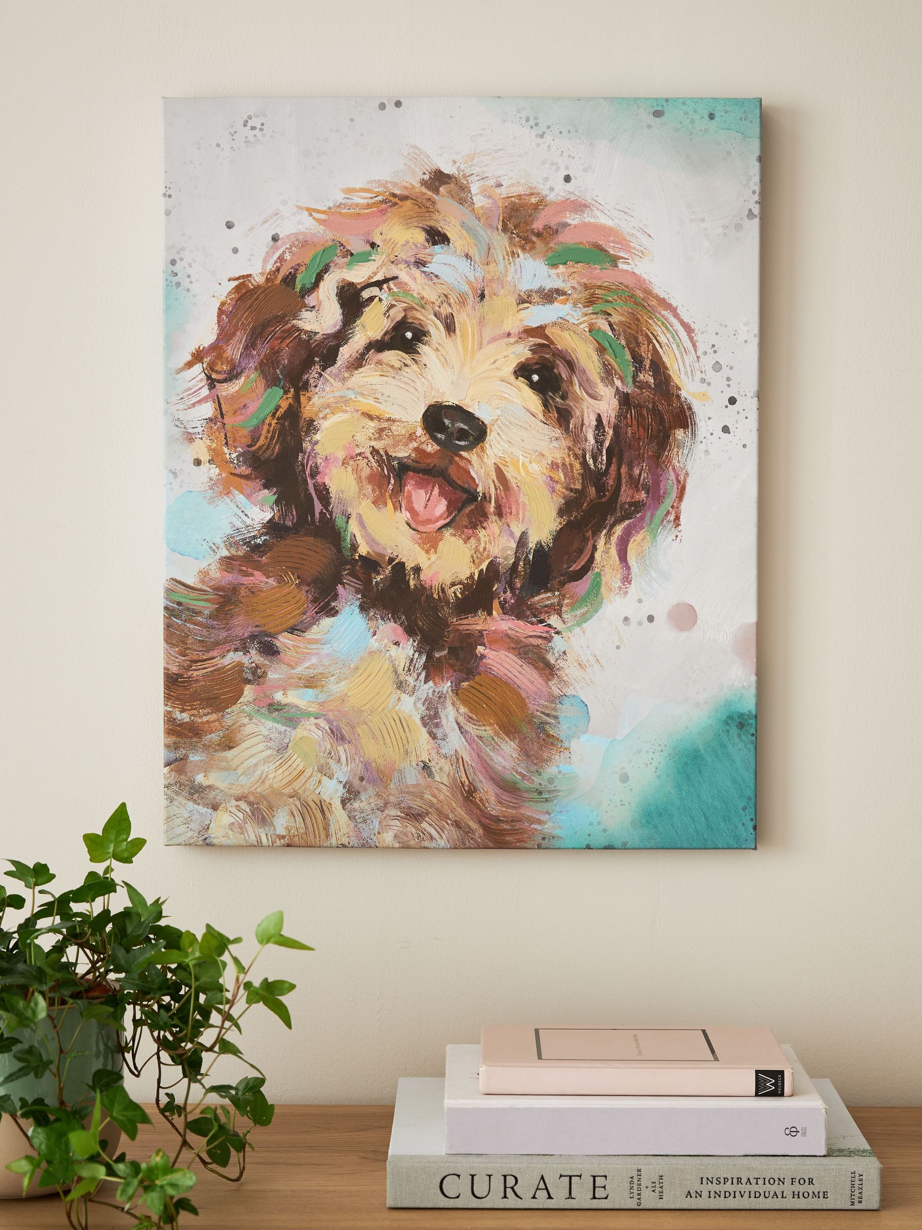 Kleine Charlie Cockapoo canvas wanddecoratie