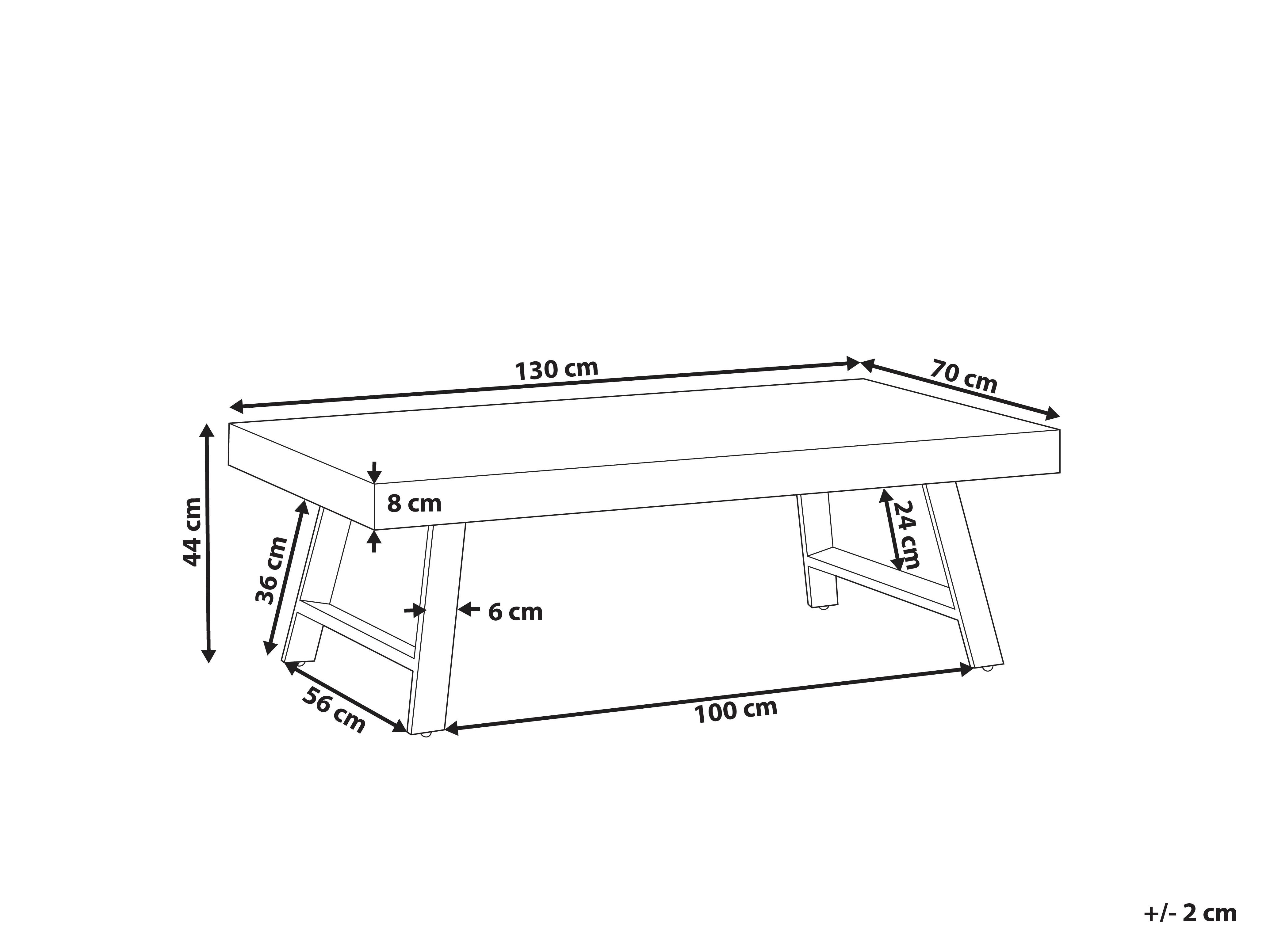 Salontafel WARTON Dennenhout Donkerbruin