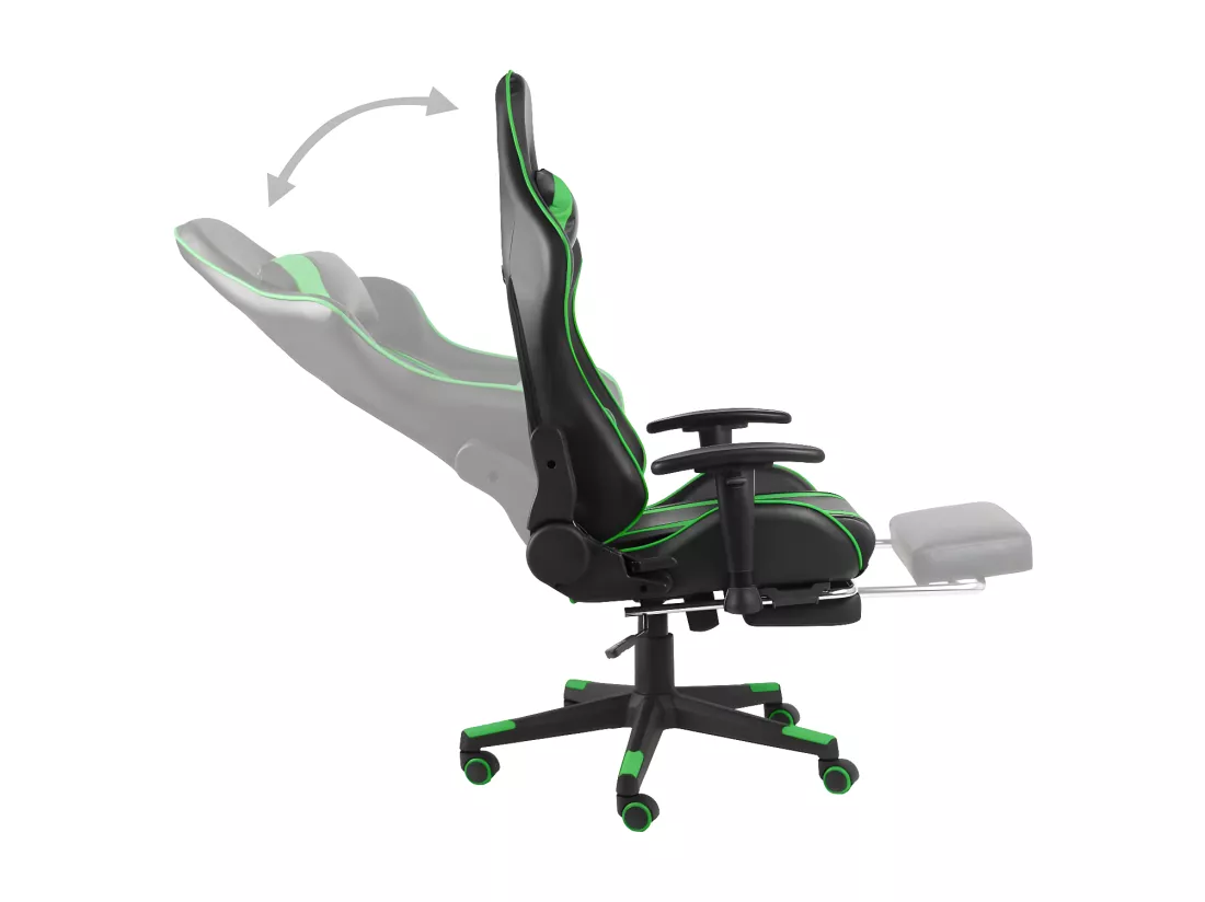 Chaise de jeu pivotante avec repose-pied Vert PVC