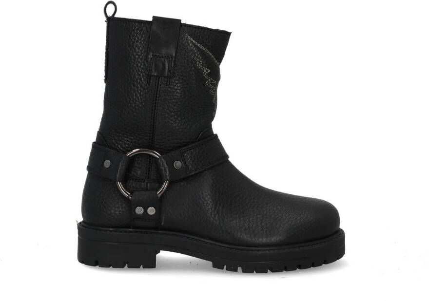 Vingino Carice Biker boots zwart Leer Dames