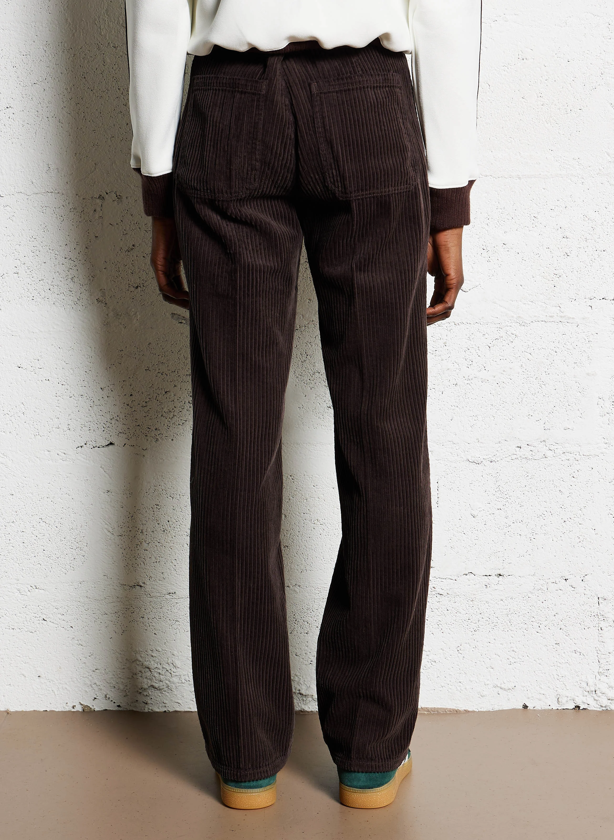 WHAM - Pantalon large en velours côtelé de coton | Marron