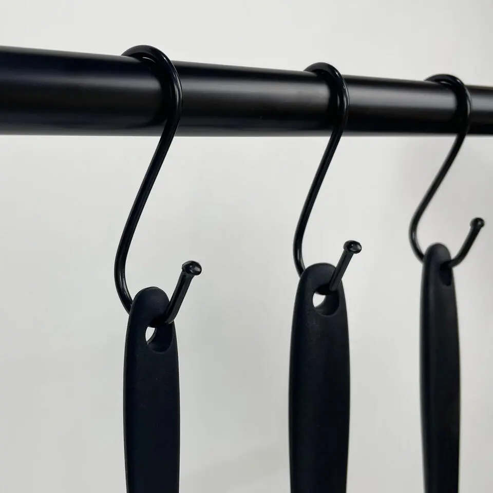 QUVIO Ophanghaken - RVS - zwart - S - 6,5 cm (h) - 10 stuks