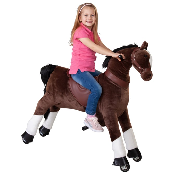 Besttoy - Plüschpferd zum Reiten mit Rollen - ca. 95 cm