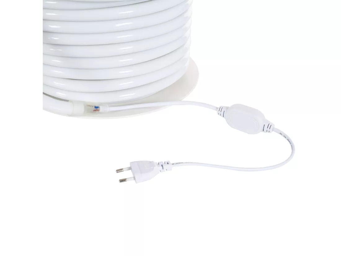 Bobine Néon LED Flexible 360º Rond Dimmable 220V AC 120LED/m IP67 Rouge 50 Mètres sur Mesure Coupe Tous les 100cm Rouge