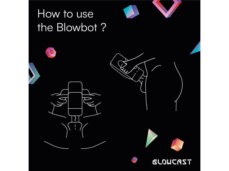 Blowcast Masturbator Blowbot Schwarz Vibrierendes und wärmendes Sextoy für den Mann