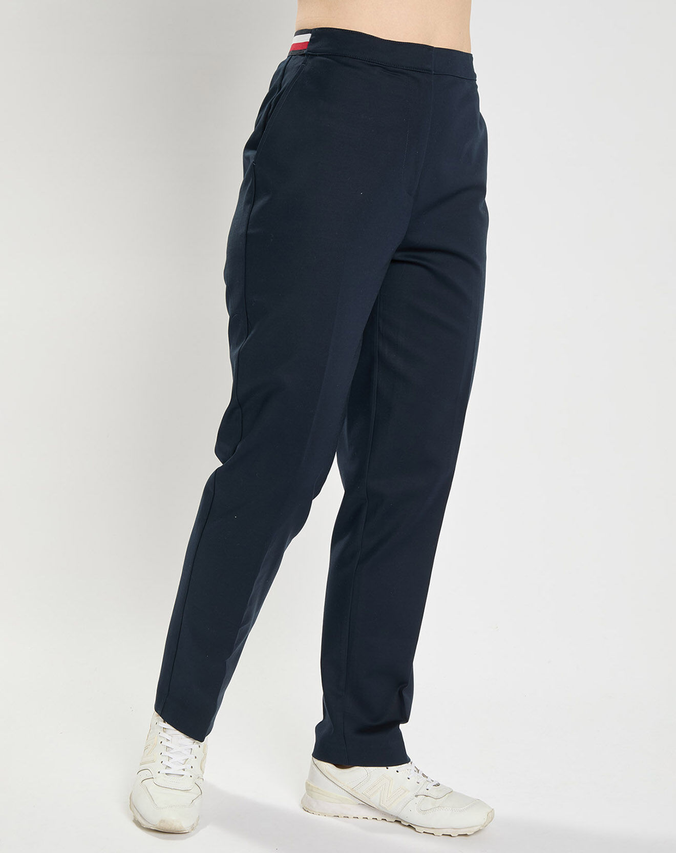 Tommy Hilfiger Pantalon tapered fit slub on ankle bleu marine