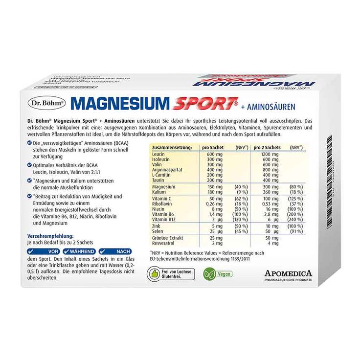 Dr. Böhm Magnesium Sport + Aminosäuren Granulat, 14 St
