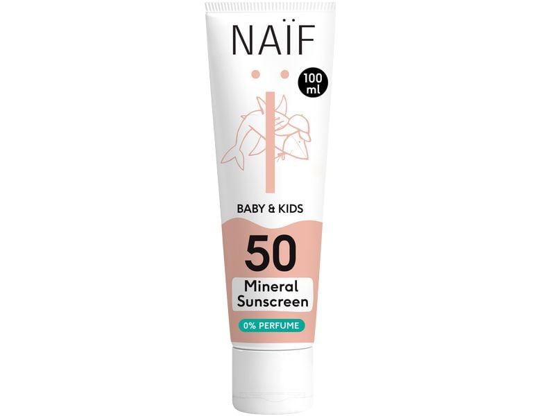 NAÏF Sonnencreme Mineral SPF50 für Baby & Kind 100 ml Mineralischer Sonnenschutz für Baby & Kind