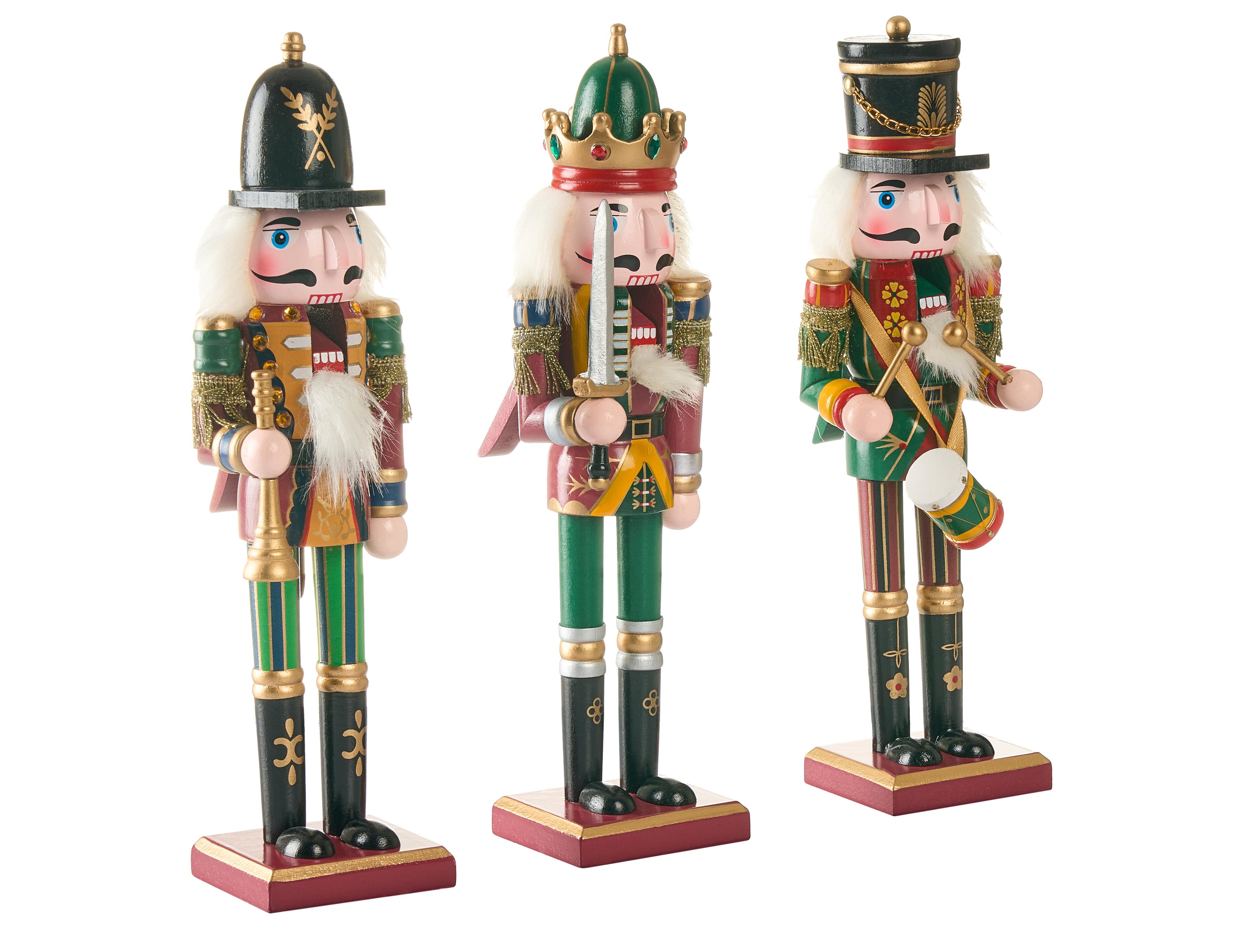 Set van 3 figuren LJUSNAN Notenkraker 30 cm Donkergroen