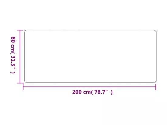 Tapis de couloir aspect sisal argenté 80x200 cm