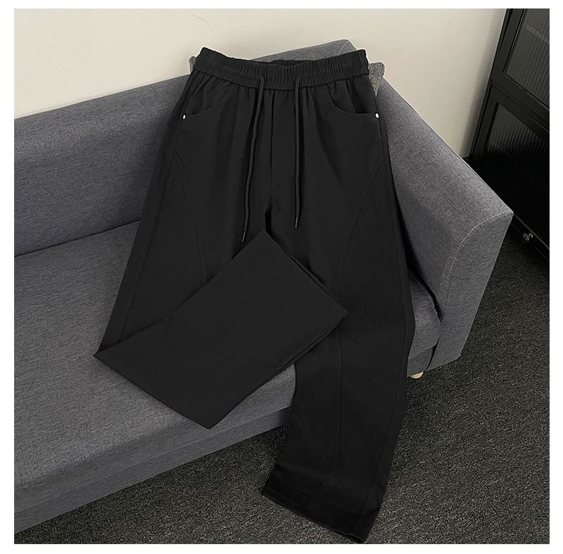 Mimiyox - Hoge taille effen wijde joggingbroek