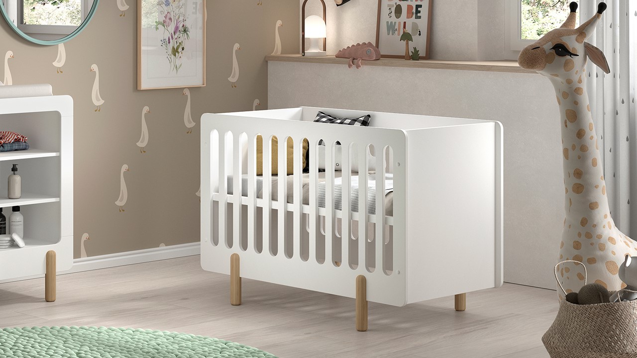 Babyledikant Smile met verzorgingstafel wit