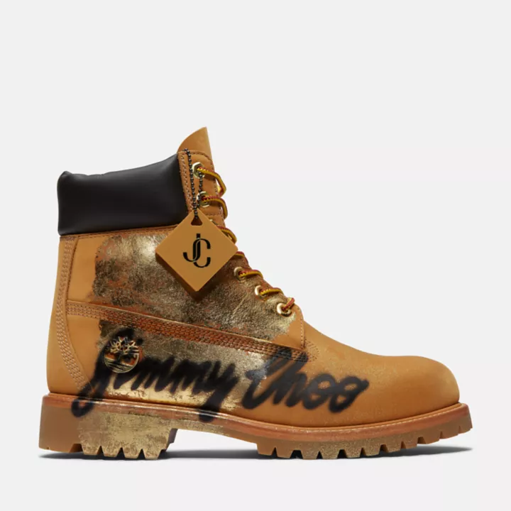 Bottine taggée Jimmy Choo x Timberland pour homme en jaune