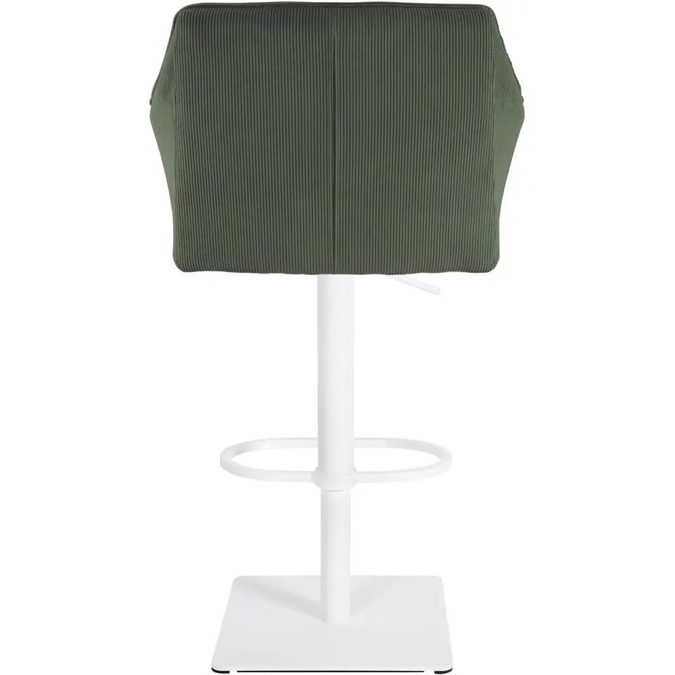 CLP Barkruk Damaso wit Frame - Ribstof - groen