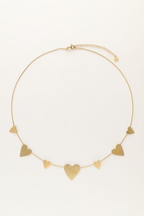 Minimalistische ketting met grote & kleine hartjes