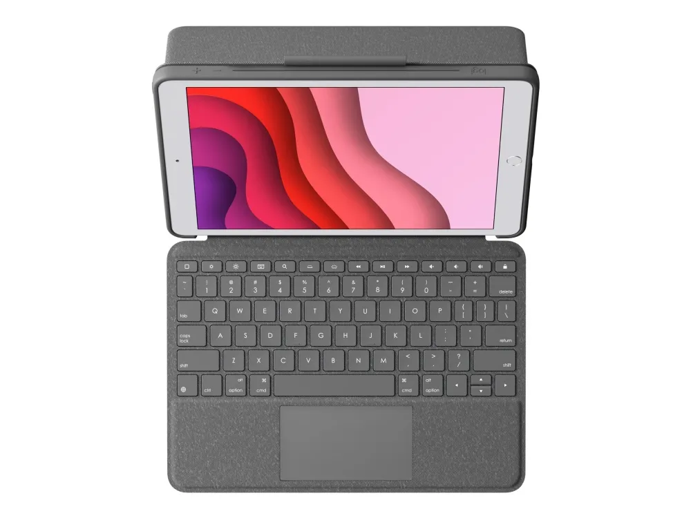 Logitech® | Combo Touch - Tastatur og folio-kasse - med trackpad - bagbelyst - Apple Smart connector - QWERTY - Pan Nordic - grafit - for Apple 10.2-inch iPad (7. generation, 8. generation, 9. generation)