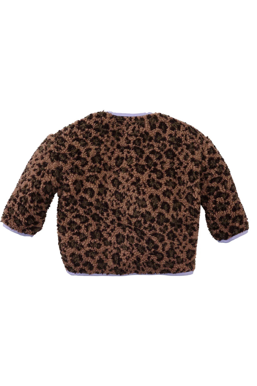 Z8 mini teddy winterjas Liene met panterprint bruin