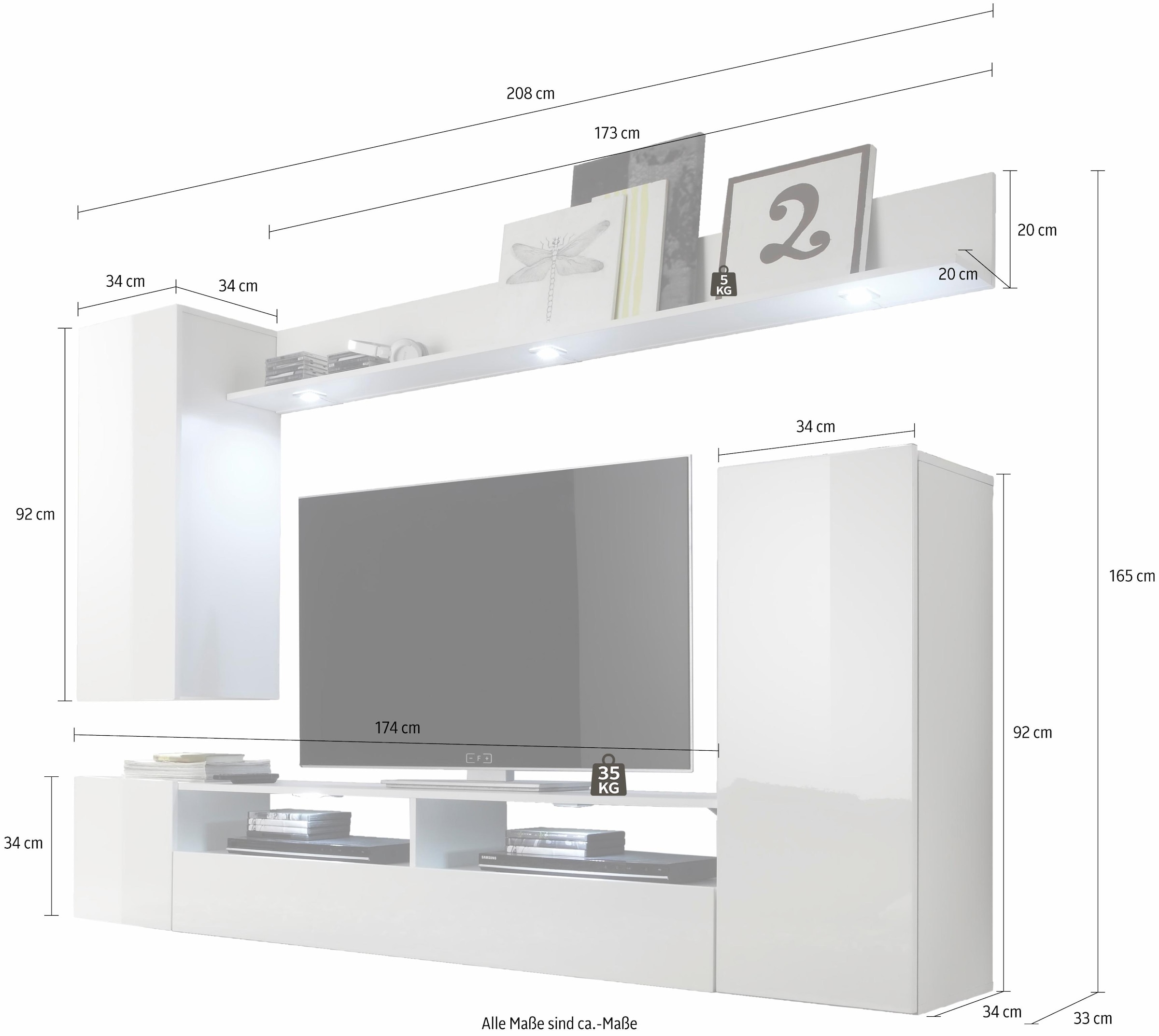 INOSIGN Wohnwand »Gillis« Set, 4 Stk. tlg.