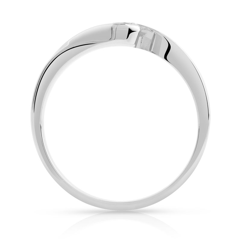 Bague solitaire or 750 blanc diamant 30/100e de ca
