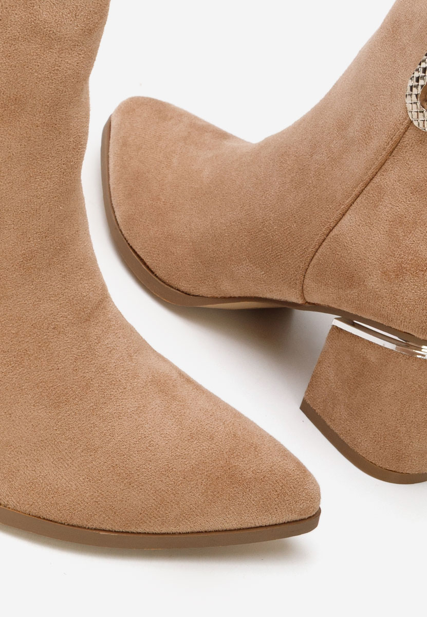 Bottines femme à talon kaki Hoja