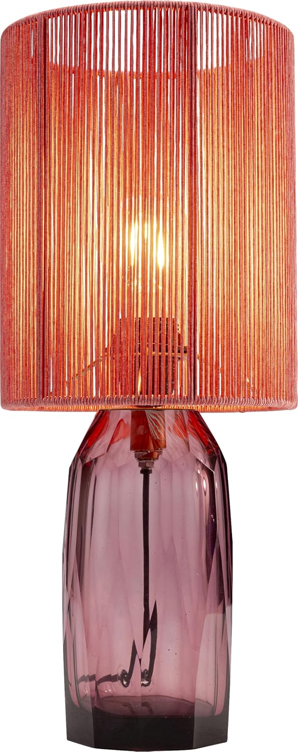 Kare Design Tischlampe Vecchio Pink, 42cm Höhe, Rot, Glas, Viskose, Stahl, Moderne Tischleuchte, Schlafzimmer, Büro, keine Leuchtmittel inklusive, 42x18x18 cm (HxBxT)