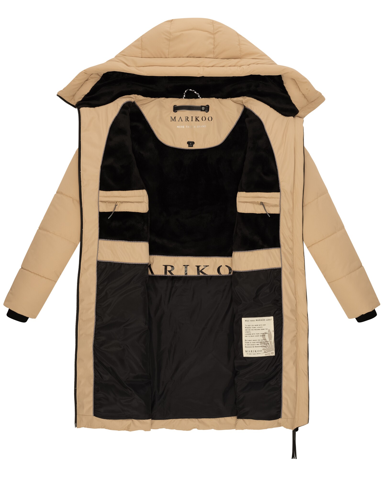 MARIKOO Damen Winter Steppmantel Stepp Jacke Teddyfell Mantel Parker warm mit Kapuze Natsukoo
