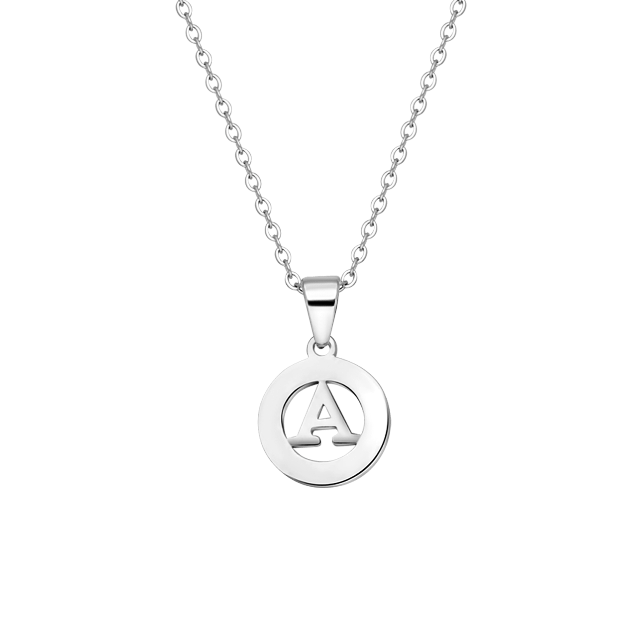 Stalen ketting met letter - A